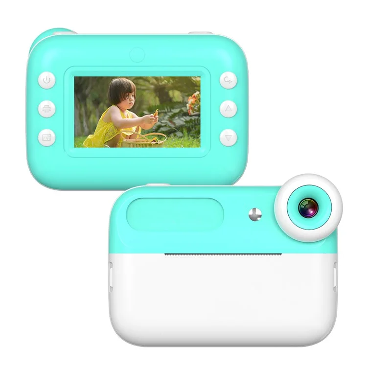 Q7 Cámara Instantánea para Niños con Impresora Térmica de Pantalla de 3,0 pulgadas y 48MP, con Tarjeta TF de 32 GB + Lector de Tarjetas - Azul