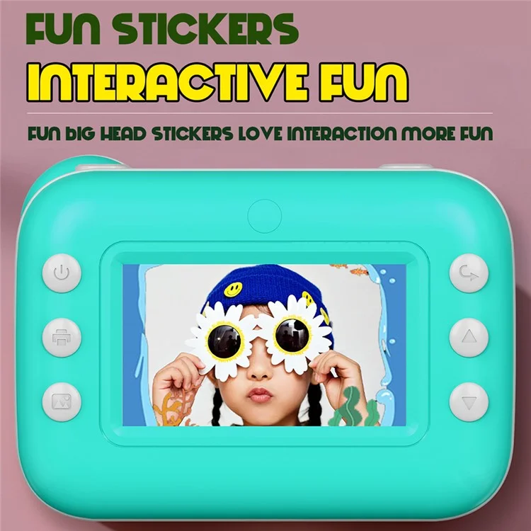 Q7 Cámara Instantánea para Niños con Impresora Térmica de Pantalla de 3,0 pulgadas y 48MP, con Tarjeta TF de 32 GB + Lector de Tarjetas - Azul