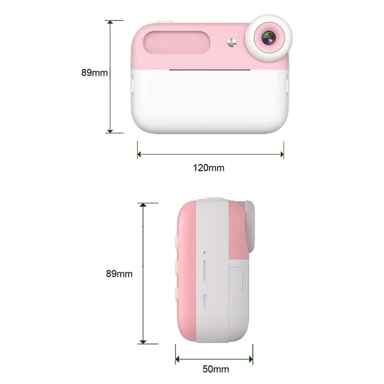Q7 3,0-Zoll-Bildschirm-Kinder-HD-Sofortbildkamera-Fotothermodrucker - Pink