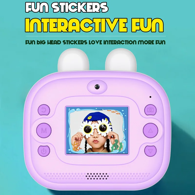 Q9 2.0-inch Screen Children 48MP HD Instant Camera Photo Thermal Printer - Purple