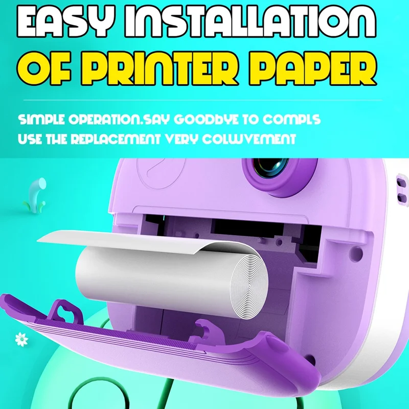 Q9 2.0-inch Screen Children 48MP HD Instant Camera Photo Thermal Printer - Purple