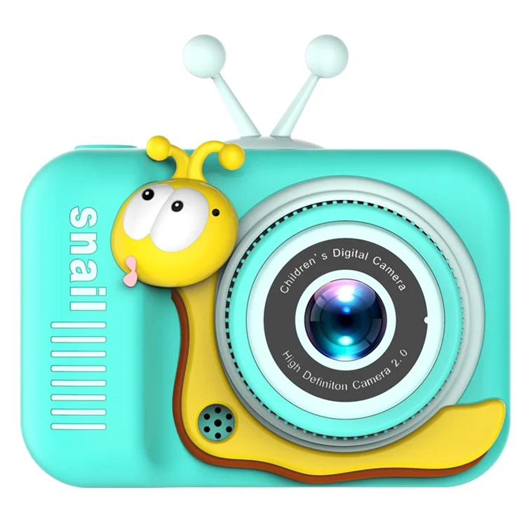 Q2 Kids Camera Toy Dessin Animé Enfants en Forme de Smail Photo Enregistreur Vidéo Avec Carte Mémoire 32 g - Vert