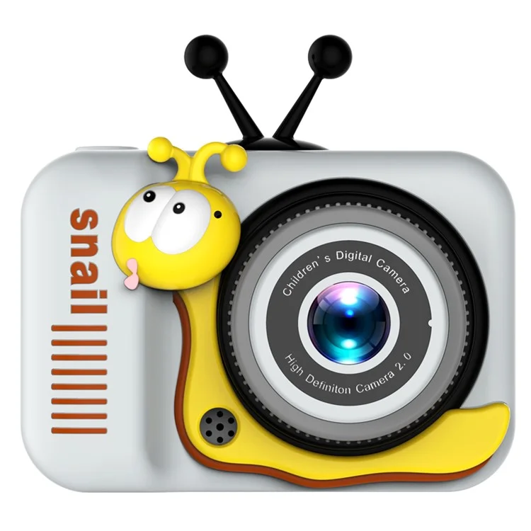 Q2 Kids Camera Toy Cartoon Snail Shaped Children Photo Video Recorder with 32G Memory Card - Grey