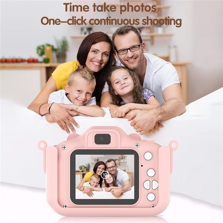 x11s Cartoon Rabbit Shaped Kids Camera Toy Children Photo Video Recorder with 32G Memory Card - Blau