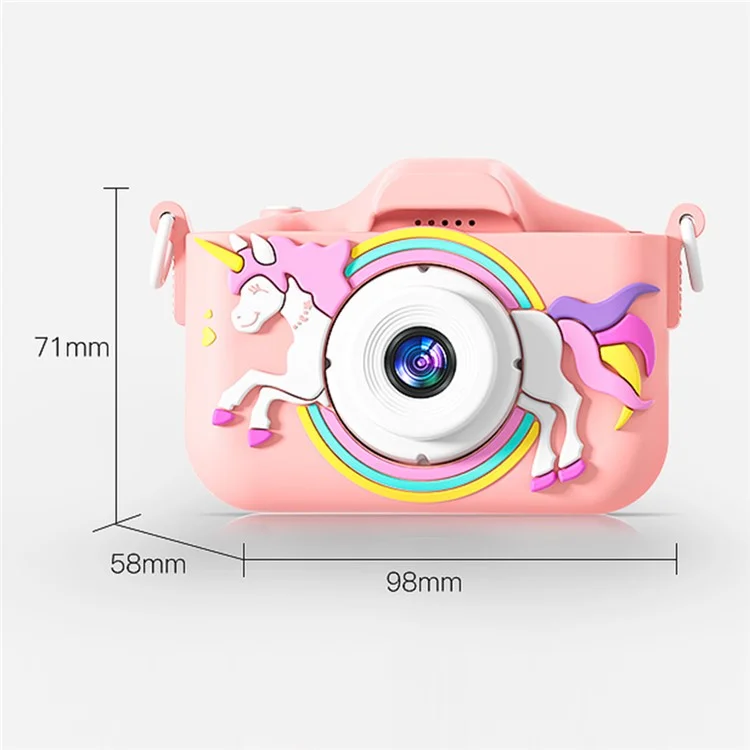 Y20 Cartoon Children Camera Kids Educational Toy Birthday Gift for Kids Toddlers - Pink