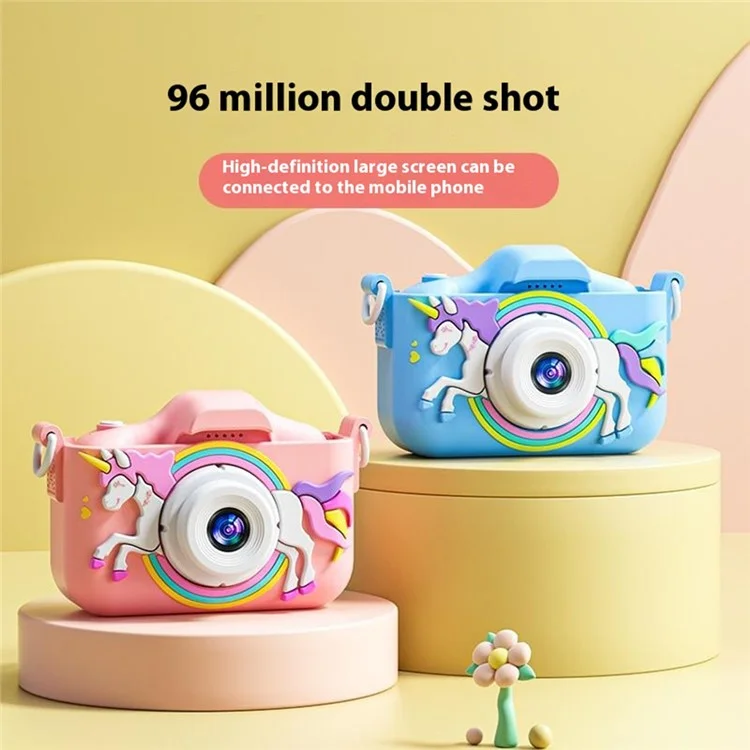 Y20 Cartoon Children Camera Kids Educational Toy Birthday Gift for Kids Toddlers - Pink