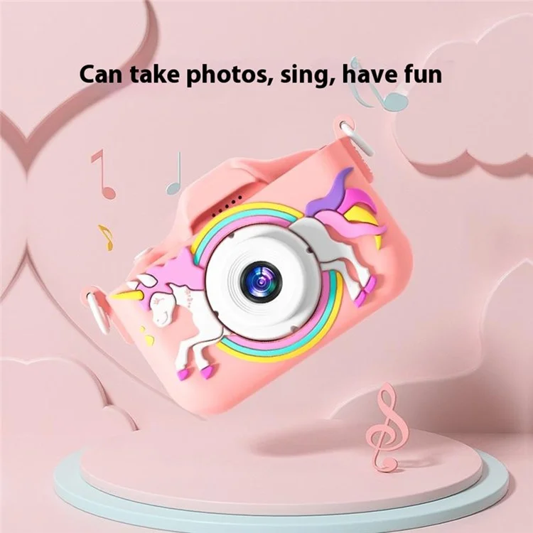 Y20 Cartoon Children Camera Kids Educational Toy Birthday Gift for Kids Toddlers - Pink