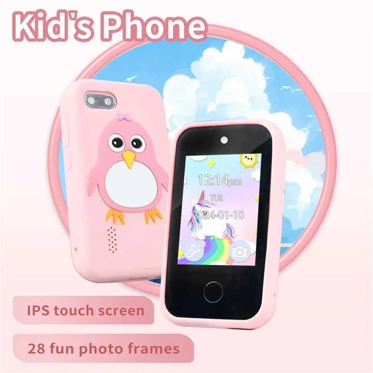 S5 Mobile Shape Kids Camera de 2.8 Pulgadas IPS Touch Screen Camera de Doble Cámara - Rosa