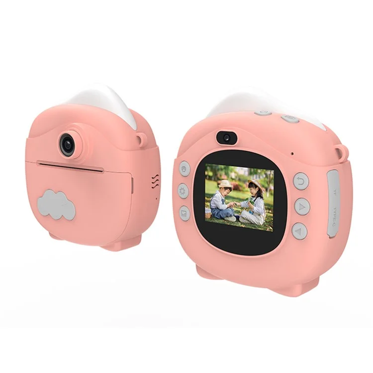 D10 2.0 Pulgadas IPS Screen Kids Cámara Instantánea Impresión de Cámara Digital 1080p Juguete Con Papel de Impresión - Rosa