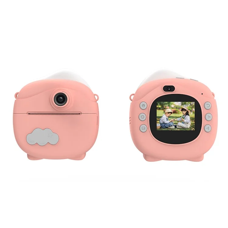 D10 2.0 Pulgadas IPS Screen Kids Cámara Instantánea Impresión de Cámara Digital 1080p Juguete Con Papel de Impresión - Rosa