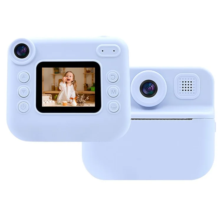 KDC-030D 2.0-inch Mini Children Instant Camera HD Dual Lens Digital Camera Photo Printer - Blue