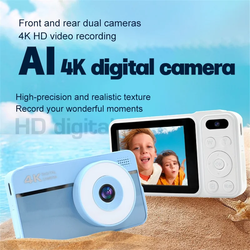 Bulk Acquista AC08 da 2,88 Pollici Student Camera Digitale Digital Dual Lens Camera - Blu