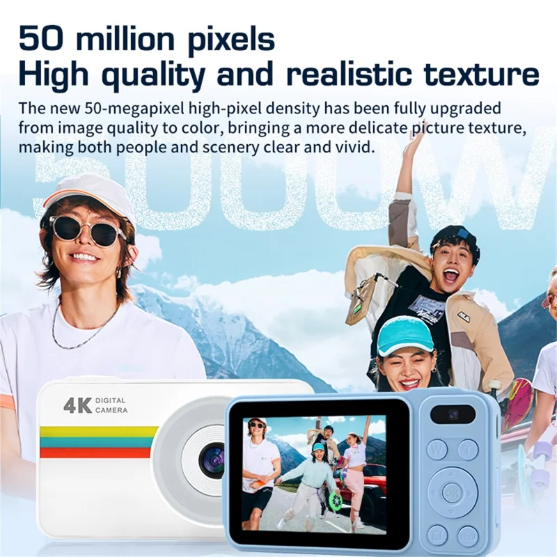 Bulk Acquista AC08 da 2,88 Pollici Student Camera Digitale Digital Dual Lens Camera - Blu