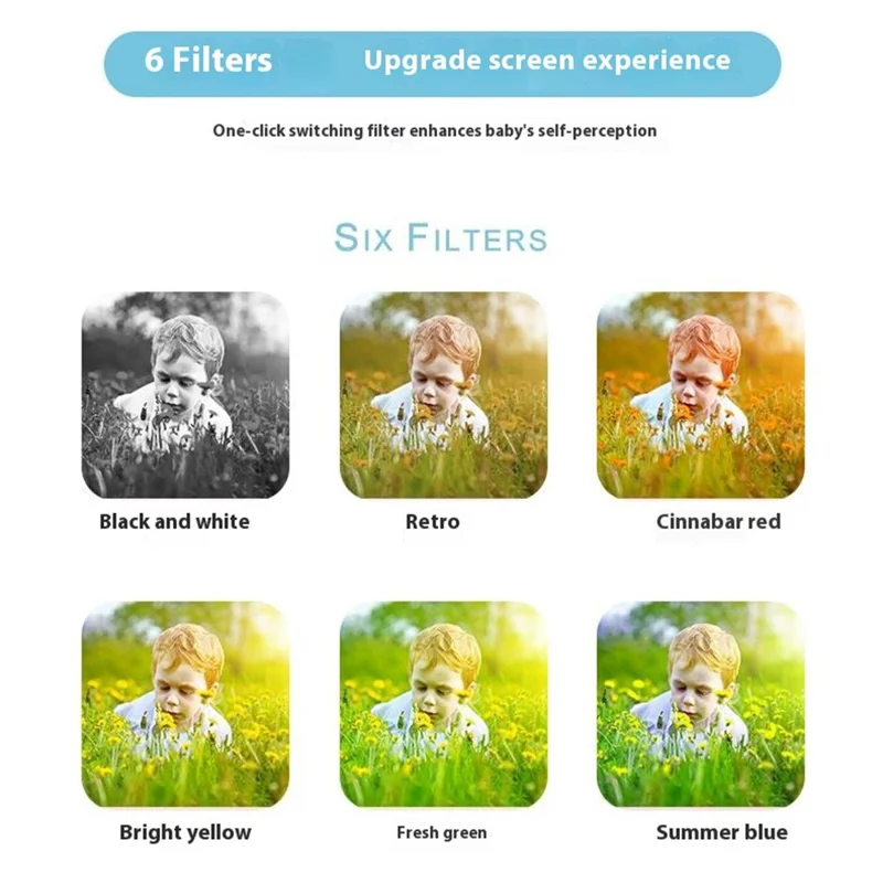 H8 Cartoon Design Building Block Toy 2.4-inch IPS Screen Camera Kids Dual Lens Digital Camera - Pink Horse