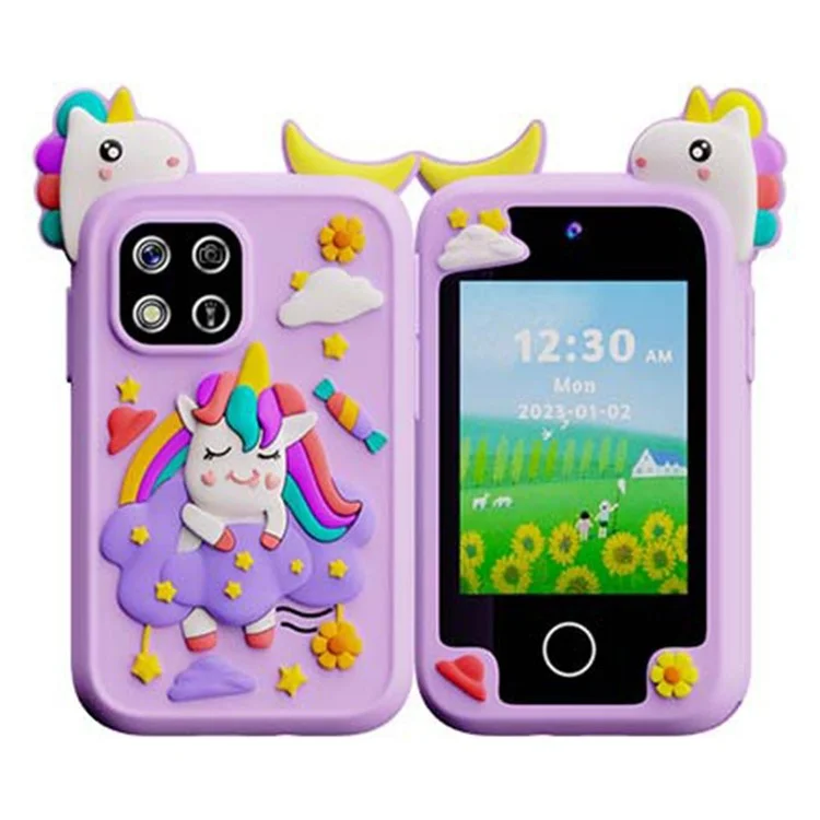 Z10S 2,8 Zoll Touchscreen Kinderspielzeug-Telefon Kamera Dual Lens Wecker Videorekorder - Lila