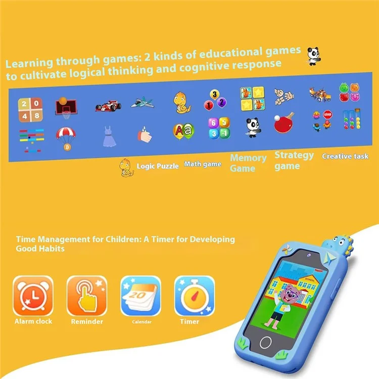 Z10S 2,8 Zoll Touchscreen Kinderspielzeug-Telefon Kamera Dual Lens Wecker Videorekorder - Lila