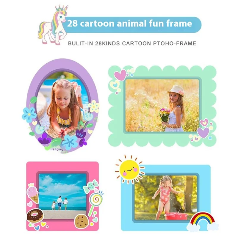 Caméra numérique pour enfants M1 Rabbit avec écran de 2,4 pouces et trépied - Violet