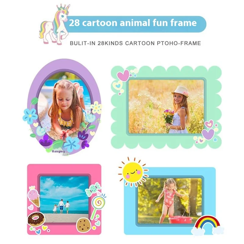 Caméra numérique pour enfants M1 Crocodile Building Block Toy Flip Lens, écran 2,4 pouces avec trépied - Jaune