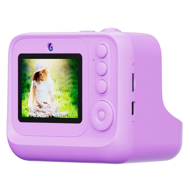 Z12 2,4-Zoll-Mini-Kinder-HD-Dual-Linsen-Sofortbildkamera mit Fotodrucker und 32G TF-Karte - Lila