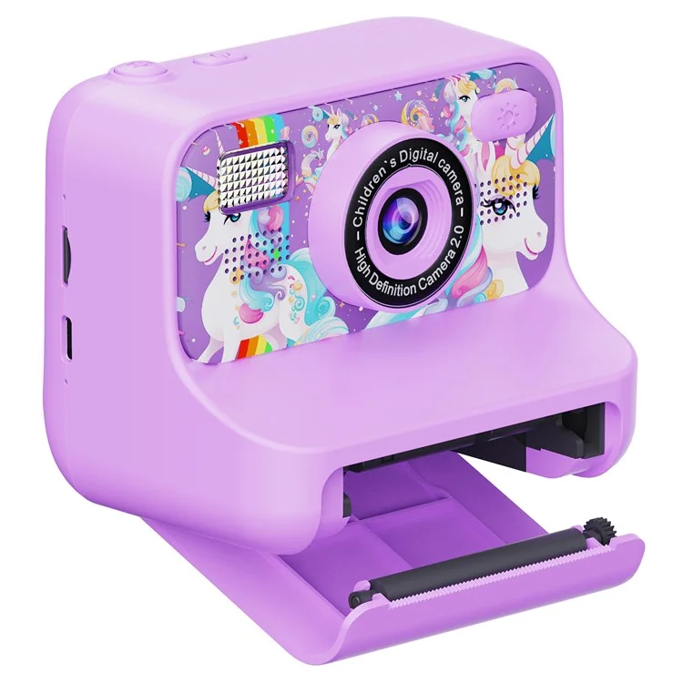 Z12 2,4-Zoll-Mini-Kinder-HD-Dual-Linsen-Sofortbildkamera mit Fotodrucker und 32G TF-Karte - Lila