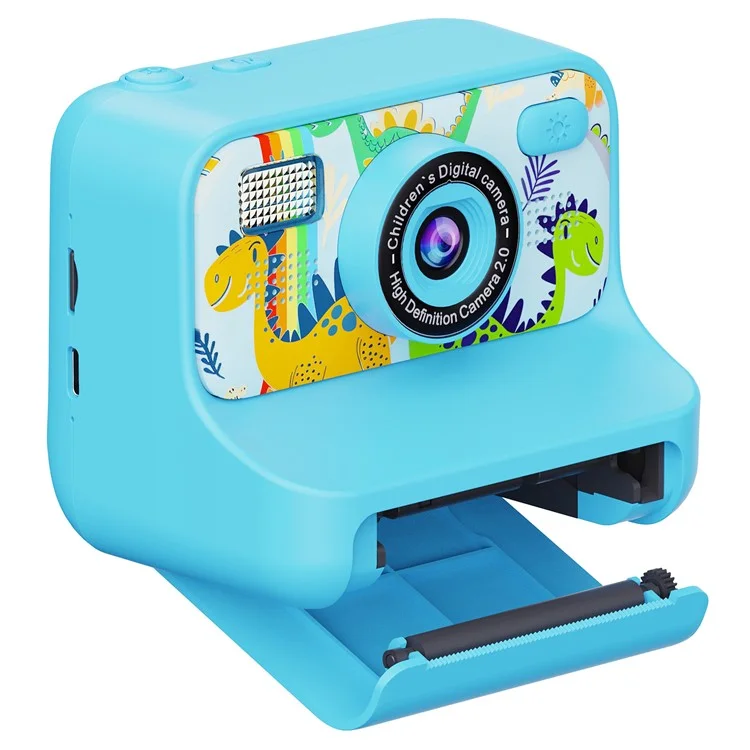Z12 Cámara instantánea para niños de 2.4 pulgadas con doble lente HD y impresora de fotos con tarjeta TF de 32 GB - Azul cielo