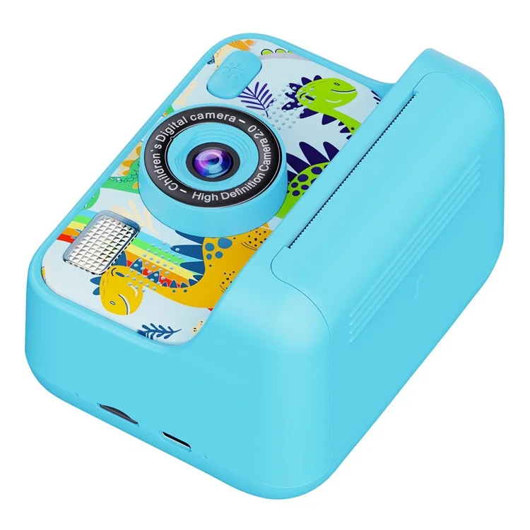 Z12 Cámara instantánea para niños de 2.4 pulgadas con doble lente HD y impresora de fotos con tarjeta TF de 32 GB - Azul cielo