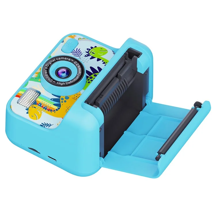 Z12 Cámara instantánea para niños de 2.4 pulgadas con doble lente HD y impresora de fotos con tarjeta TF de 32 GB - Azul cielo