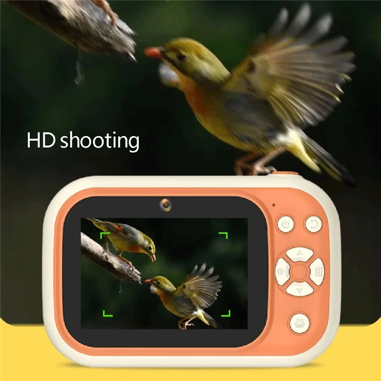 P1S HD Kids Camera 3.5-inch Inkless Print Camera 1080P Portable Cute Mini Camera Support MP3 - Bege