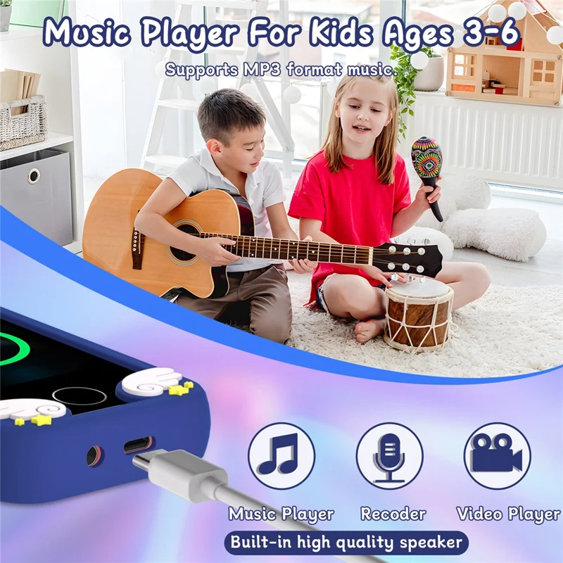 X11 Telefone de brinquedo para crianças com tela de toque de 2,8 polegadas, câmera, gravador de vídeo de duas lentes e cartão de memória de 32 GB - Cavalo