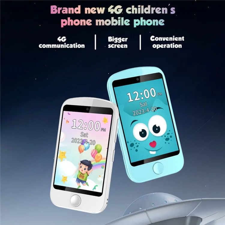 T57 4G Dual Lens Children Smart Educational Phone Camera Toy, versione europea, asiatica e africana - Blu