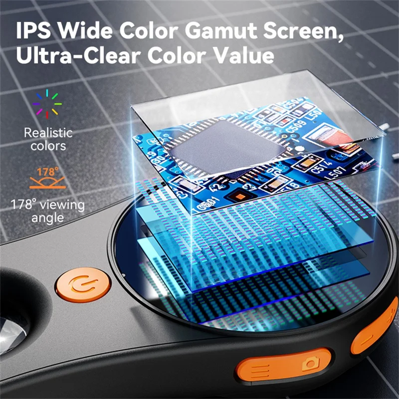 370 500x Magnification 2.0-inch IPS Screen Kids Handheld Microscope with 2MP Lens - White