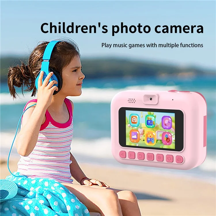 D3 Kids Instant Print Camera 3.0 Inch Screen 1080P Video Photo Digital Camera Birthday Gift - Pink