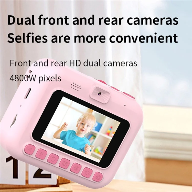 D3 Kids Instant Print Camera 3.0 Inch Screen 1080P Video Photo Digital Camera Birthday Gift - Pink
