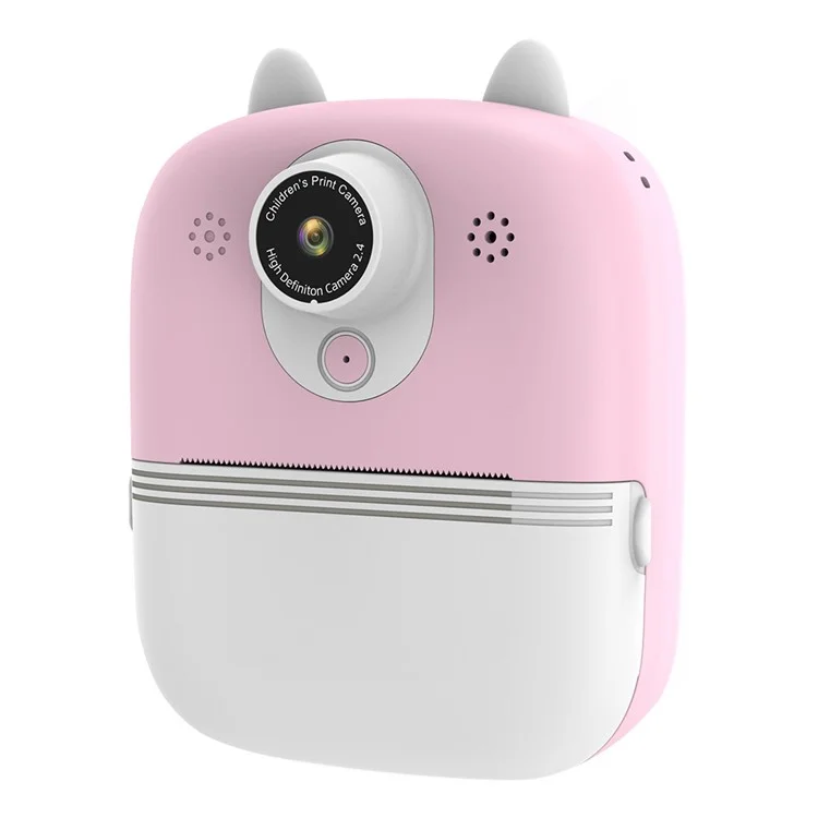 Cámara de impresión instantánea P2 de 2,4 pulgadas con pantalla IPS, cámara térmica y WiFi, compatible con tarjeta TF - Color rosa