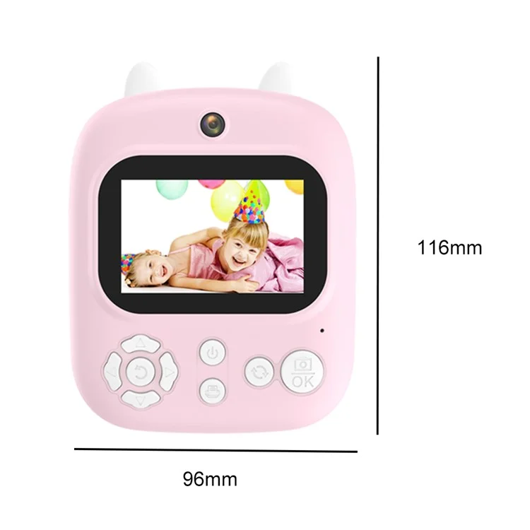P2 2.4-inch IPS Screen Children Camera Thermal Printer Camera WiFi Printing Camera Support TF Card Storage - Purple