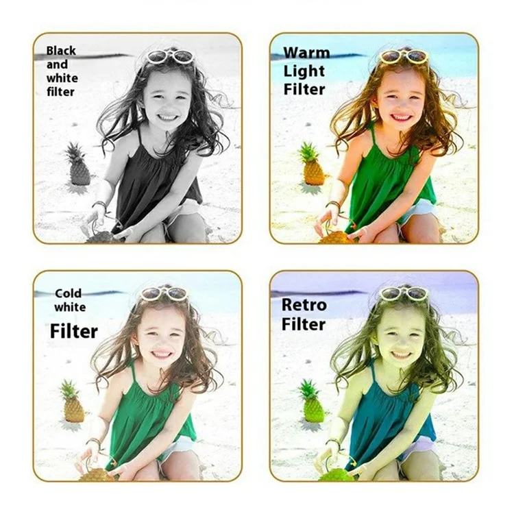 Cámara digital Mini para niños X210 Cartoon de 2.0 pulgadas HD con doble objetivo - Verde
