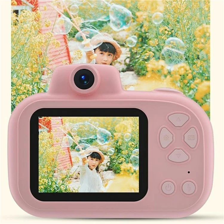 Telecamera mini per bambini X18 con design a cartone animato e obiettivo lungo, registratore video HD (senza scheda di memoria) - Rosa