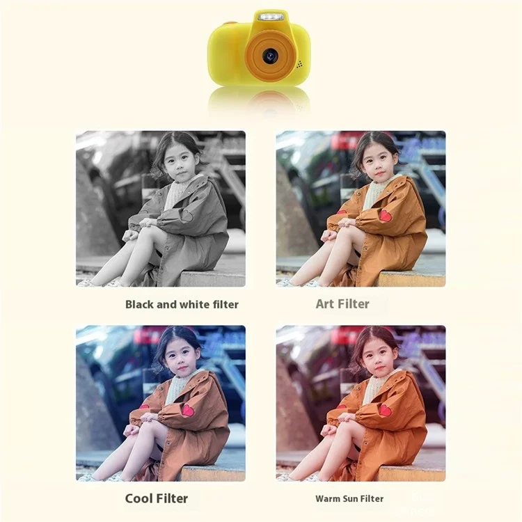 Cámara mini para niños X18 con diseño de dibujos animados, lente larga, grabador de video HD con tarjeta de memoria de 32 GB - Rosa