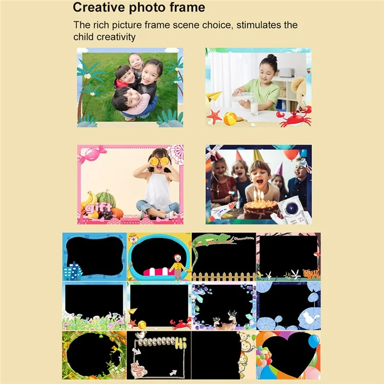 Appareil photo numérique pour enfants D12 2.0 pouces HD à double objectif, design de dessin animé - Rose