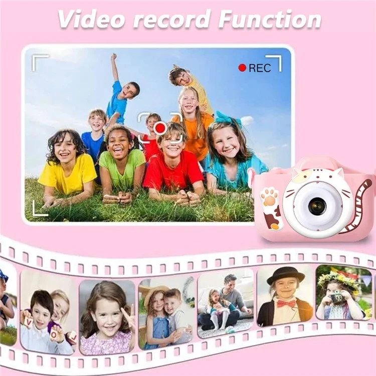 M8 2,0 Zoll HD Dual-Kamera-Digitalkamera für Kinder mit Foto-Video-Spielunterstützung und SD-Kartenfunktion - Pink