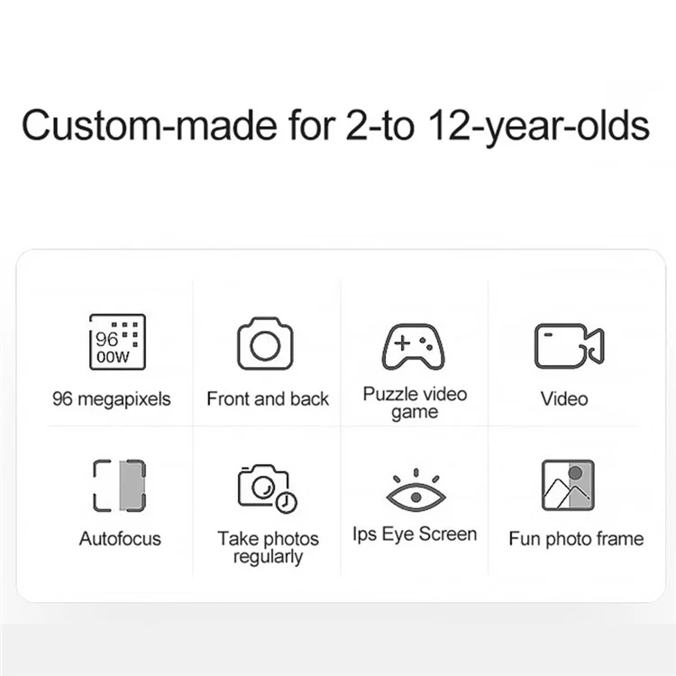 2.0 Inch Dual Lens Kids Digital Camera Cartoon Dinosaur Design 1080P HD Video Recorder without TF Card - Blue