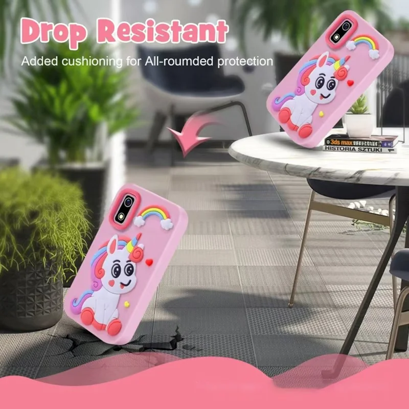 A10 2.8 Inch Touch Screen Digital Camera HD Dual Lens Game Music Cartoon Kids Camera - Open Mouth Dinosaur  /  Green