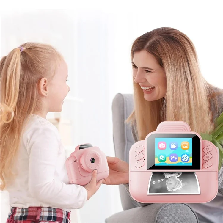 S9 2.4 Inch Kids Instant Print Camera Thermal Printer HD Video Recorder with 32G TF Card + Card Reader - Blue