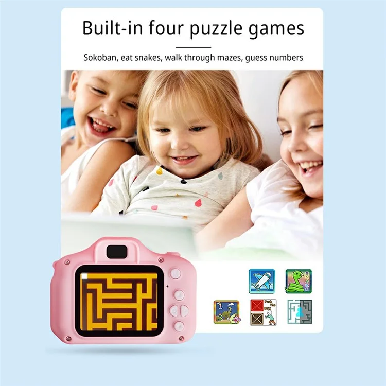 X2 1080P HD Doppia Lente Fotocamera per Bambini Registratore Video con Scheda TF da 32G + Lettore di Schede - Blu