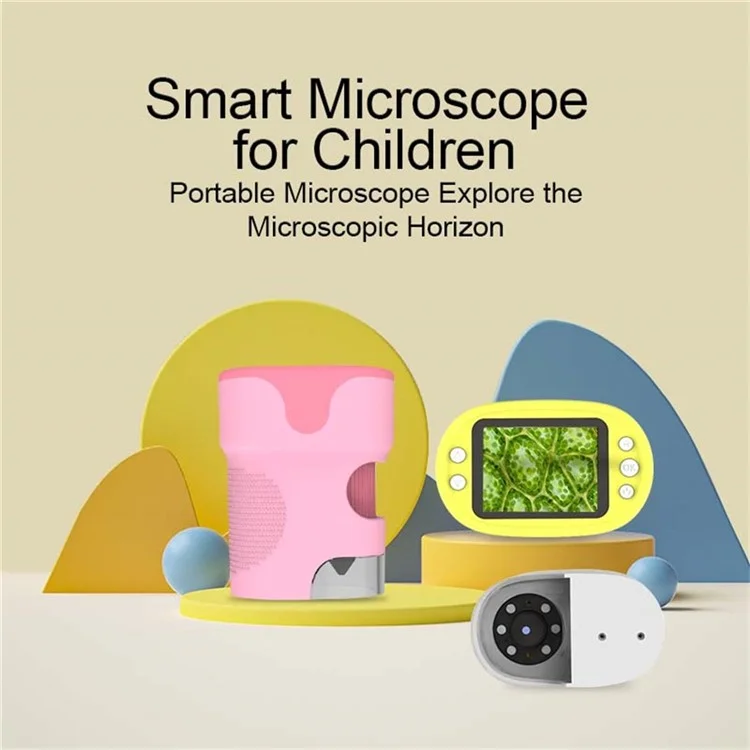 F2 2.0 pollici IPS Fotocamera per microscopi per bambini Giocattolo per esperimenti scientifici Microscopio monoculare Supporto per registrazione video - Blu
