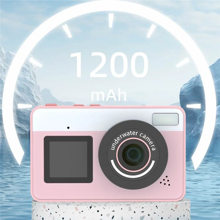 Cámara Digital D70 con Doble Pantalla Impermeable, Foto/Vídeo HD, Zoom Digital 18X - Azul