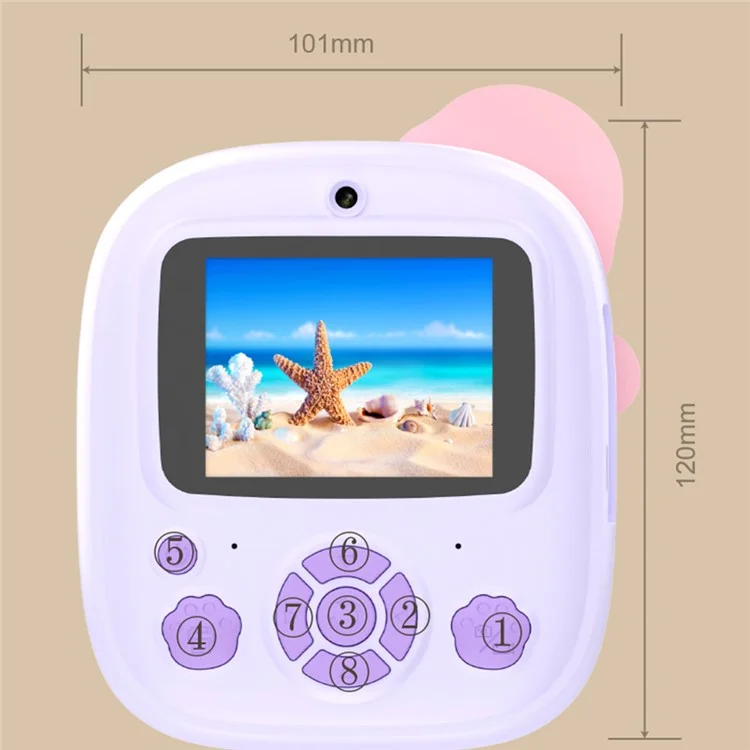 Câmera P8 para Crianças com Lente Dupla, Impressão Instantânea, Tela IPS de 2,4 Polegadas, Gravação de Vídeo com Cartão de 32GB + Leitor de Cartão