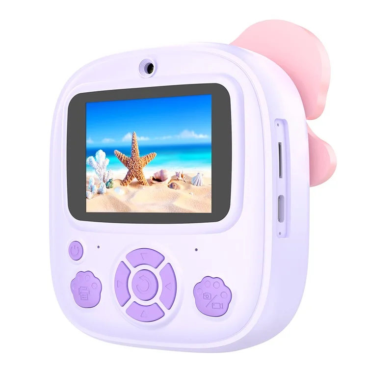 Câmera P8 para Crianças com Lente Dupla, Impressão Instantânea, Tela IPS de 2,4 Polegadas, Gravação de Vídeo com Cartão de 32GB + Leitor de Cartão