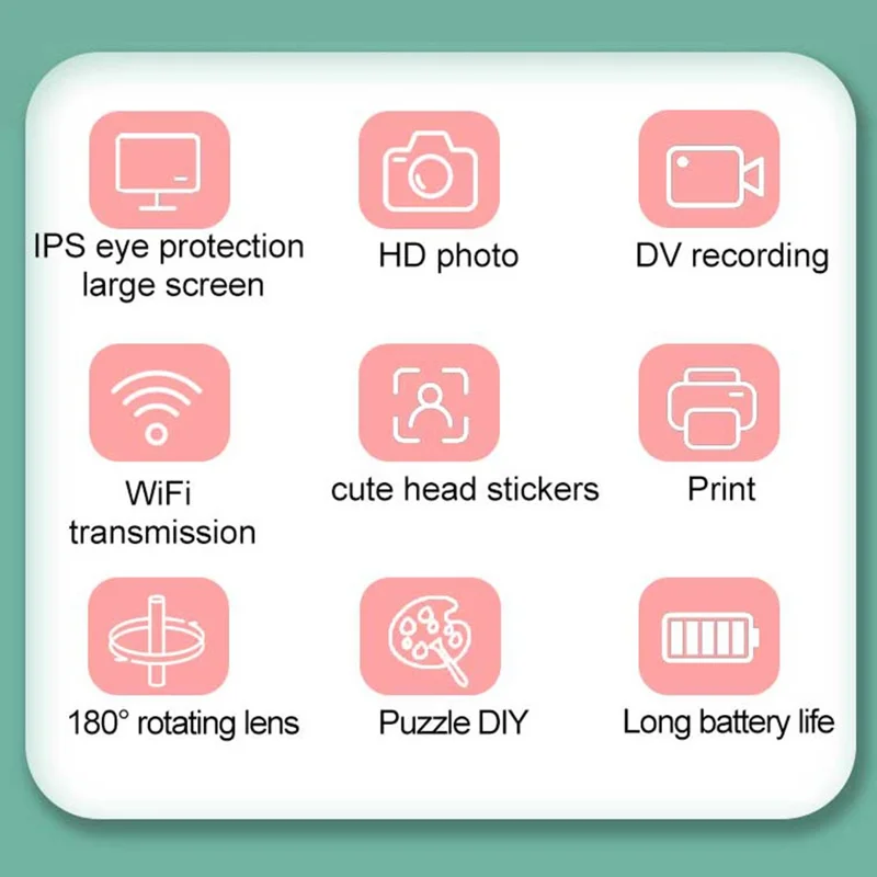 F11 Children WiFi Print Camera Thermal Printing Instant Camera 3.5 inch HD Kids Mini Camera - Blue