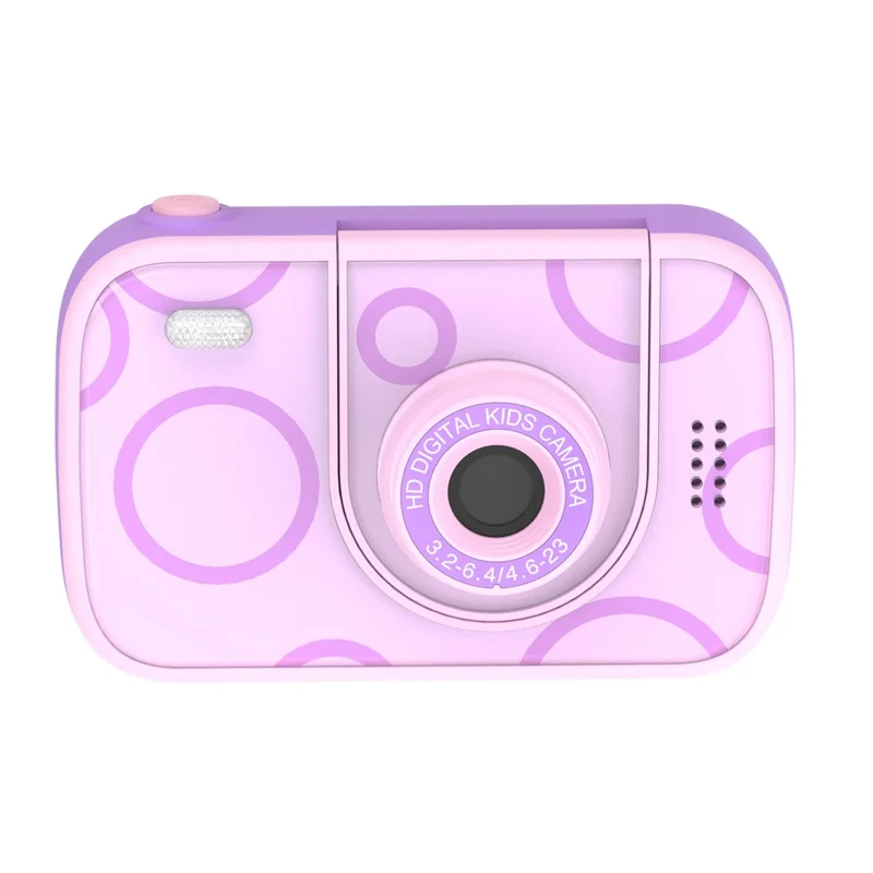 H19 2.4 Inch Screen Kids Camera Flip Lens Digital Camera HD Camcorder Built In Games ( without Tripod ) - Purple